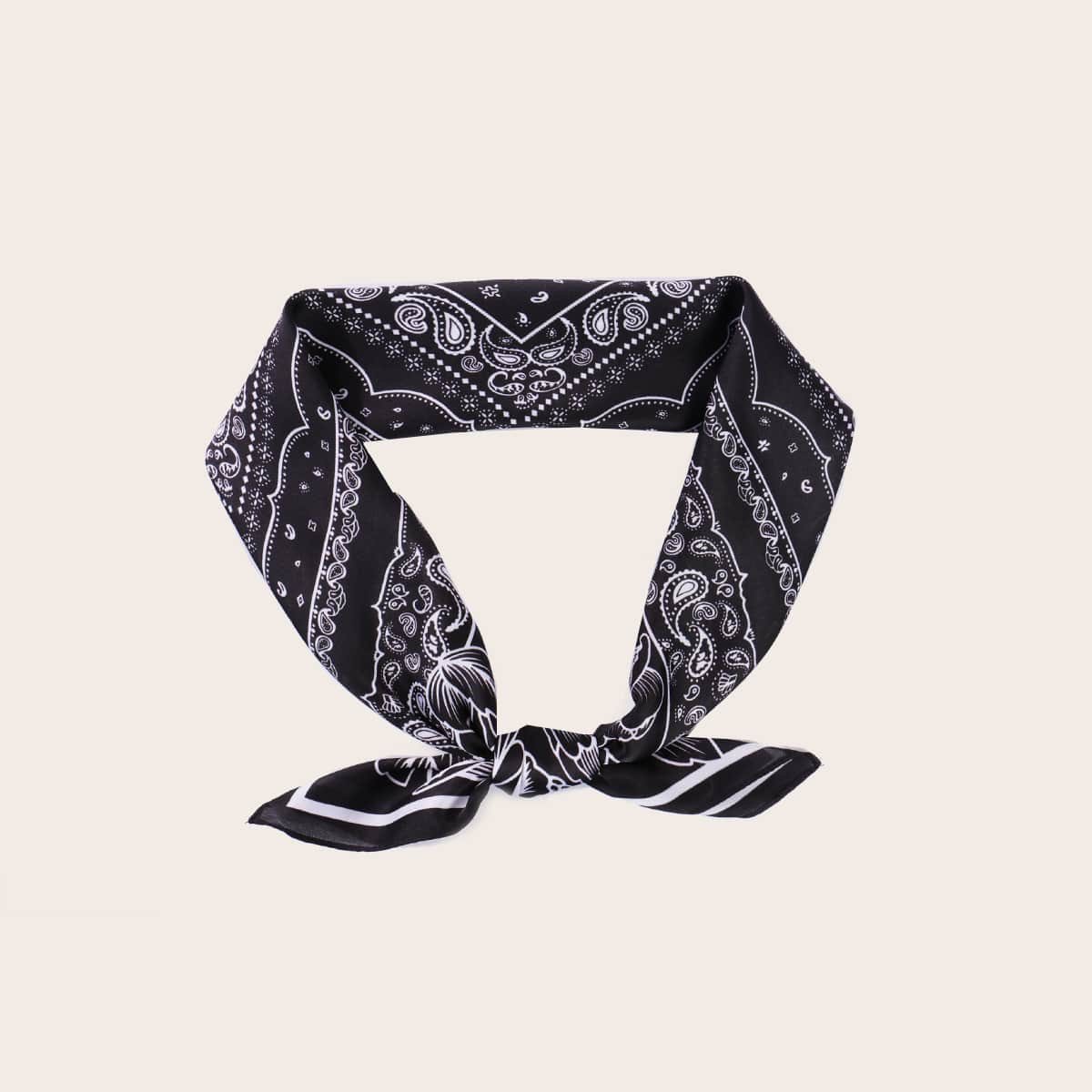 

Floral & Paisley Pattern Bandana, Black