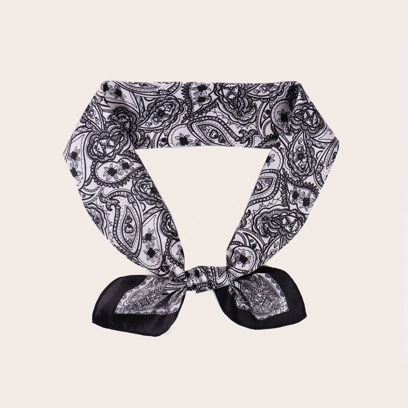 

Paisley Pattern Bandana, Black and white