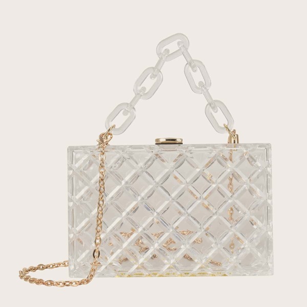 

Clear Quilted Box Bag