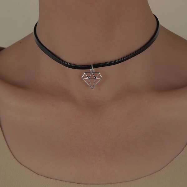 

Geo Charm Choker, Black
