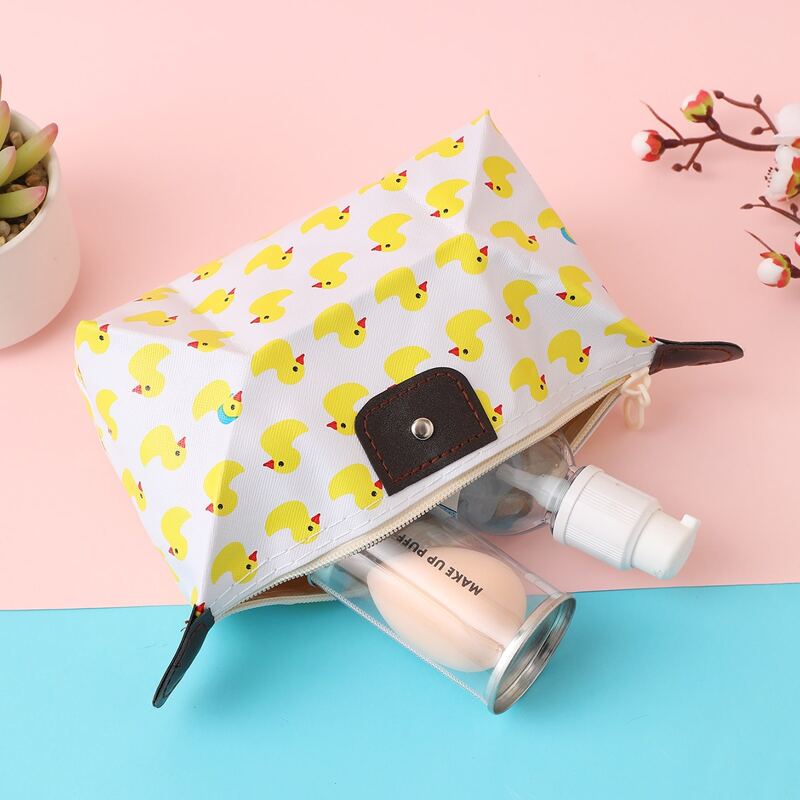 

1pc Duck Print Makeup Bag, Yellow