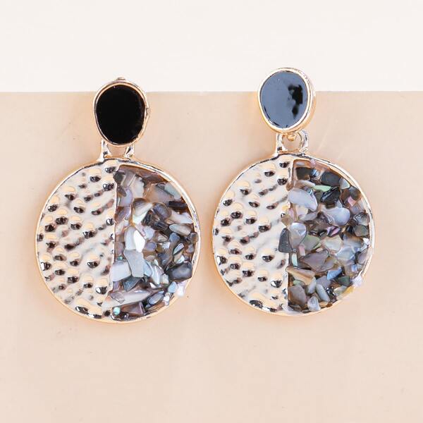 

Round Drop Earrings, Multicolor