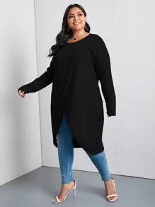 SHEIN LUNE Camiseta bajo túlipan cruzada - Negro - Ver 5