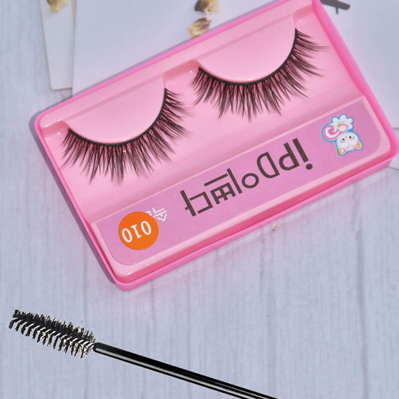 

1pair Natural Thick False Eyelash & 1pc Brush, Black