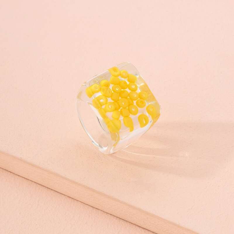 

Clear Geo Decor Ring, Yellow