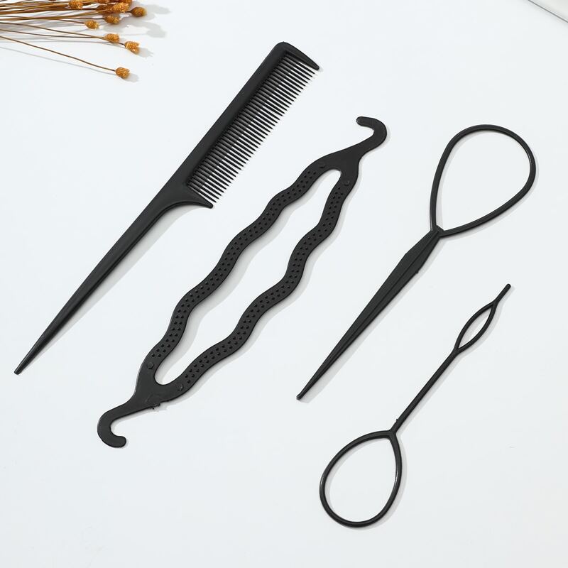

Hair Braiding Tool Set 4pcs, Black