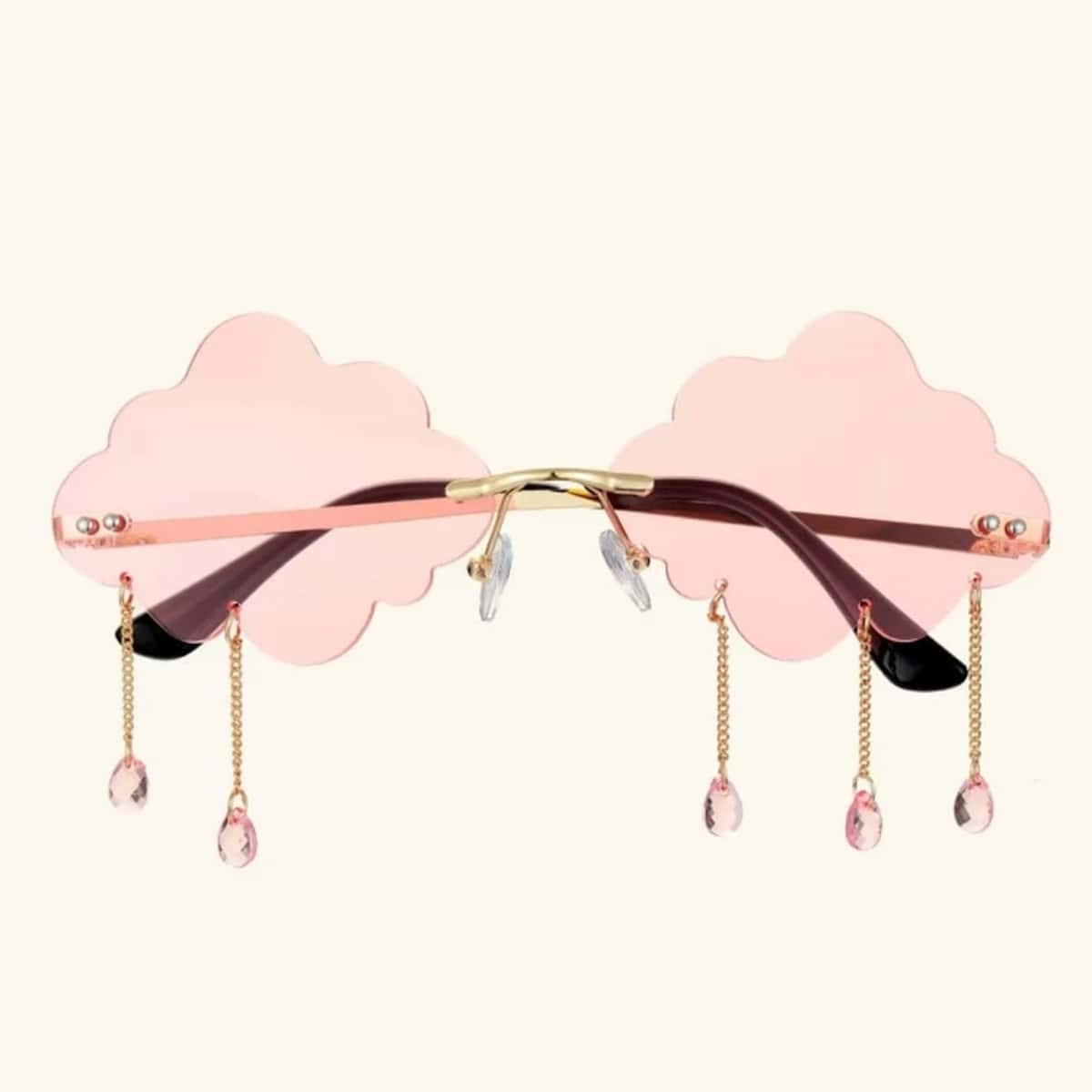 

Crystal Tassel Cloud Frame Sunglasses