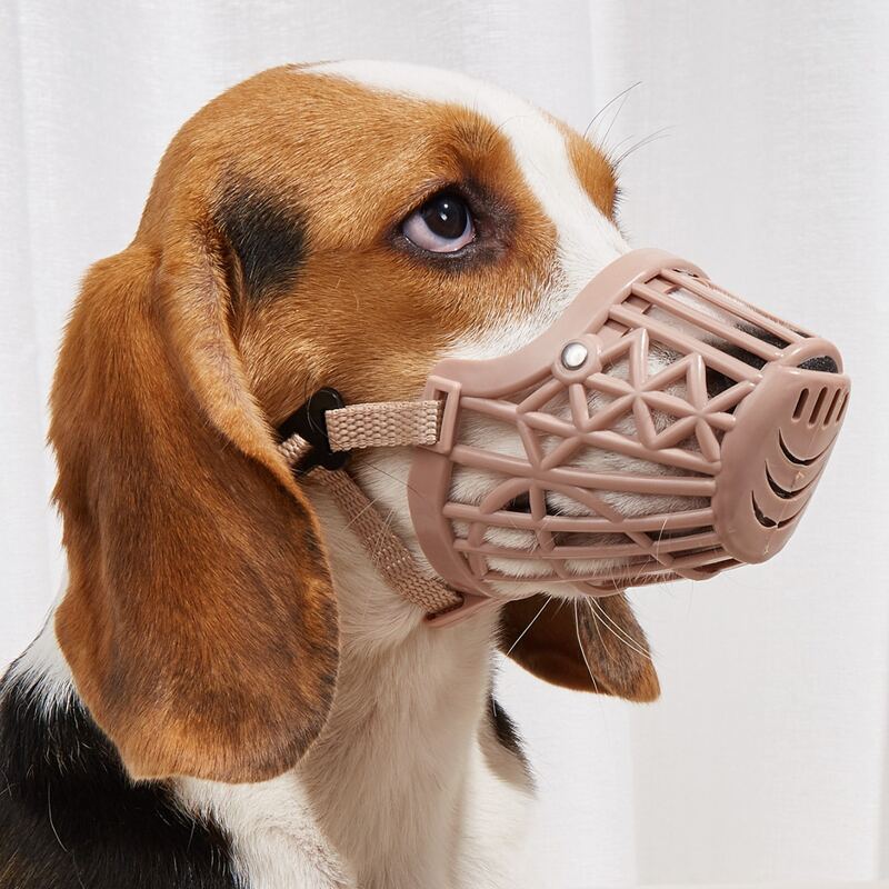 

1pc Basket Dog Muzzle, Khaki