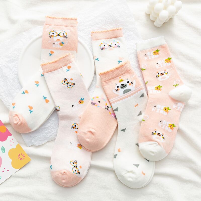 

5pairs Cartoon Crew Socks, Multicolor