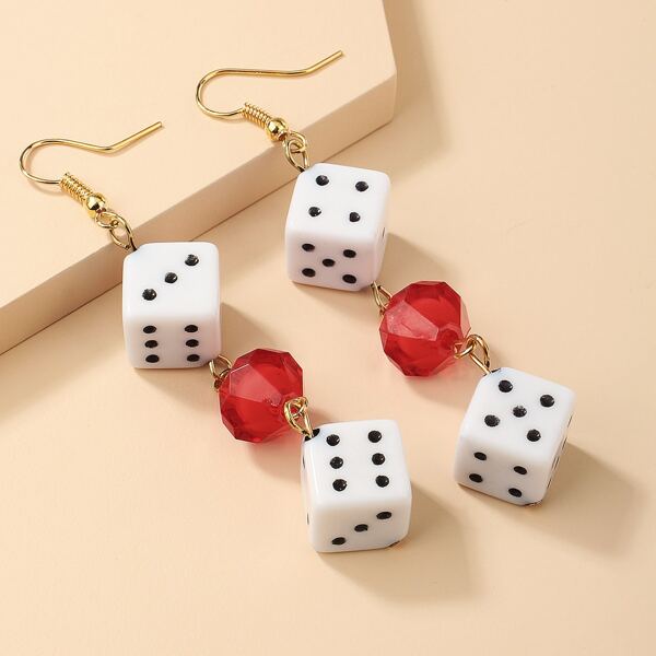 

Dice & Bead Drop Earrings, Multicolor