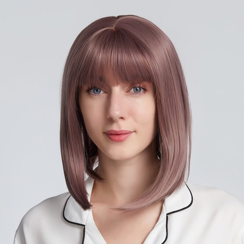 

Natural Short Hair With Bangs, Red violet