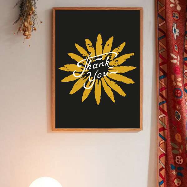 

Slogan Graphic Wall Painting Without Frame, Black