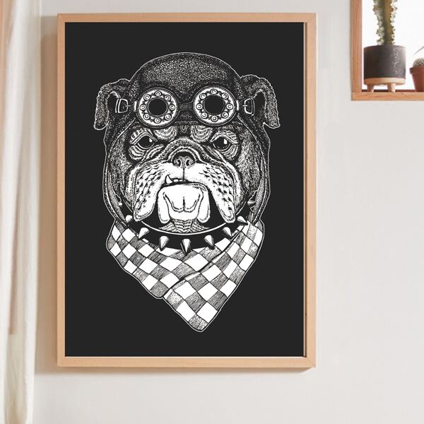 

Animal Print Wall Painting Without Frame, Black