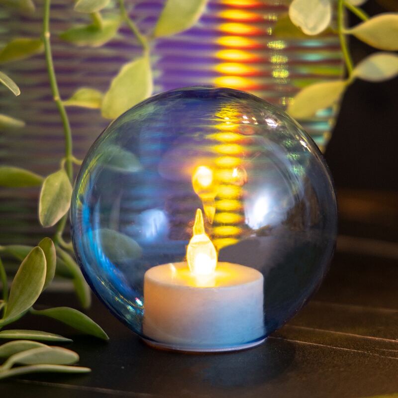 

1pc Round Clear Candle Light, Yellow