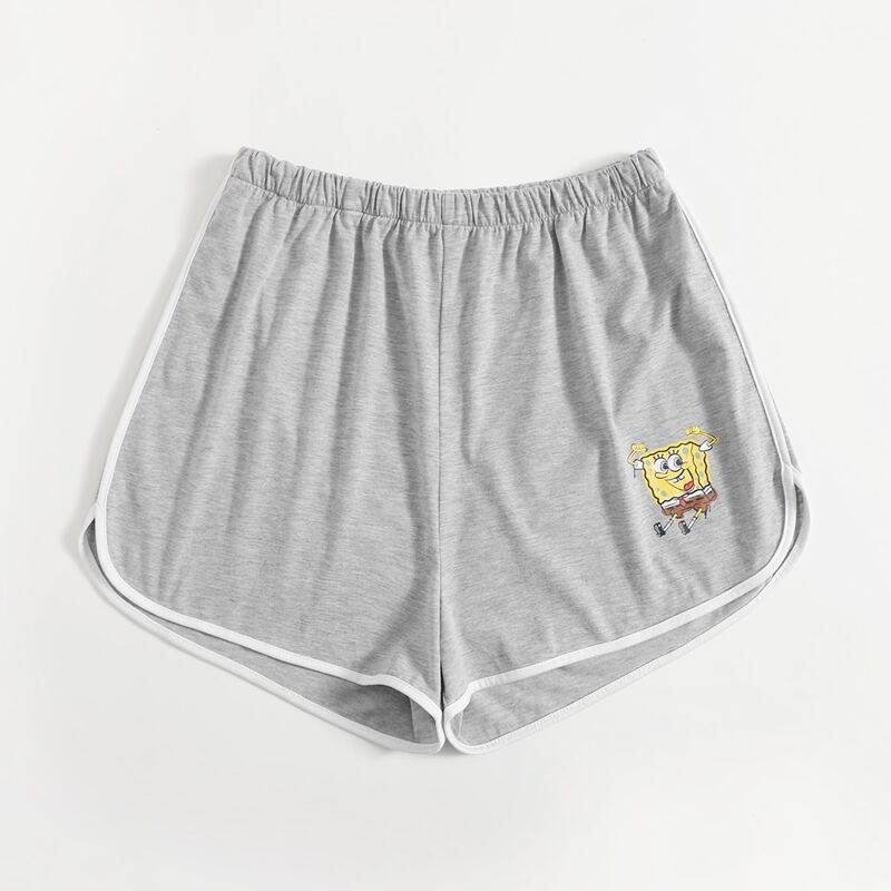 

Cartoon Graphic Dolphin Shorts, Light grey