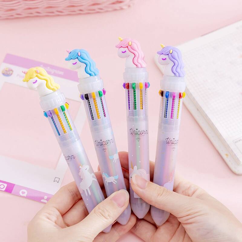 

1pc Random Unicorn 10 Color Ballpoint Pen, Multicolor
