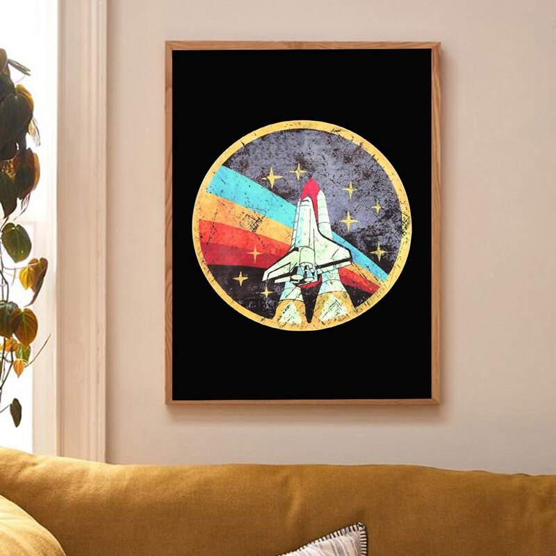 

Rocket Print Wall Painting Without Frame, Black