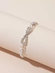 水鑽無窮裝飾手鐲 - 銀色 - 查看 1