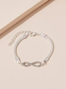 水鑽無窮裝飾手鐲 - 銀色 - 查看 4