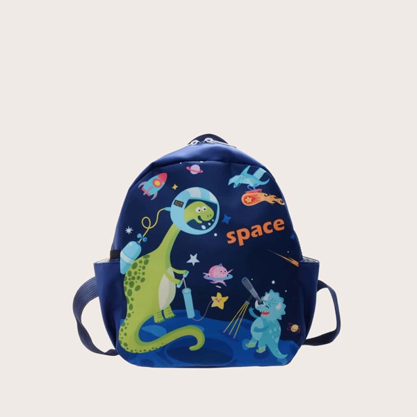 

Kids Dinosaur Graphic School Bag, Navy blue
