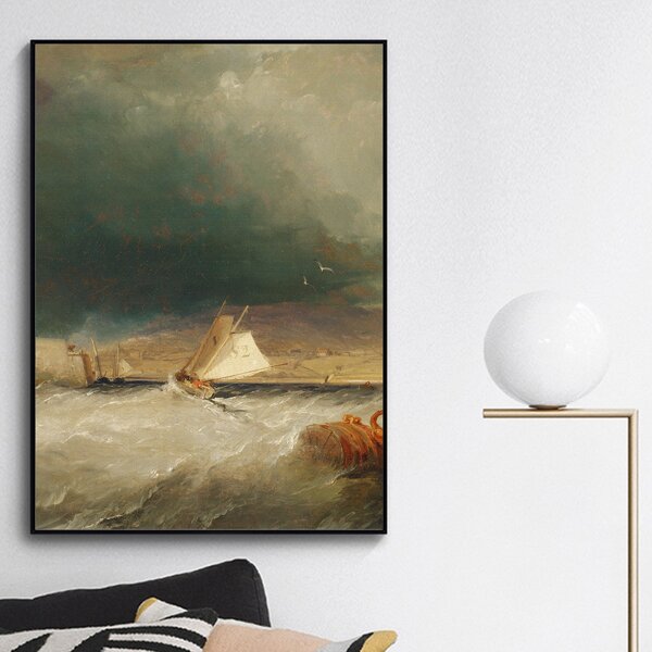 

Sailboat Print Wall Painting Without Frame, Multicolor
