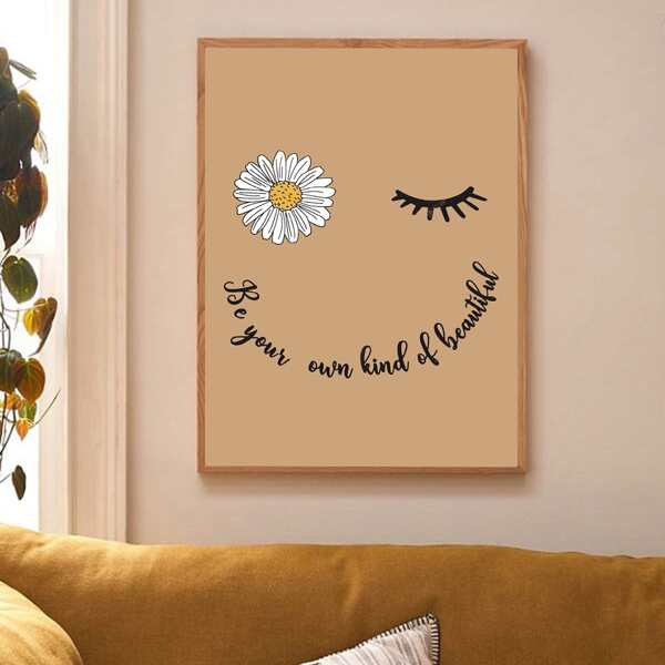 

Daisy Print Wall Painting Without Frame, Multicolor