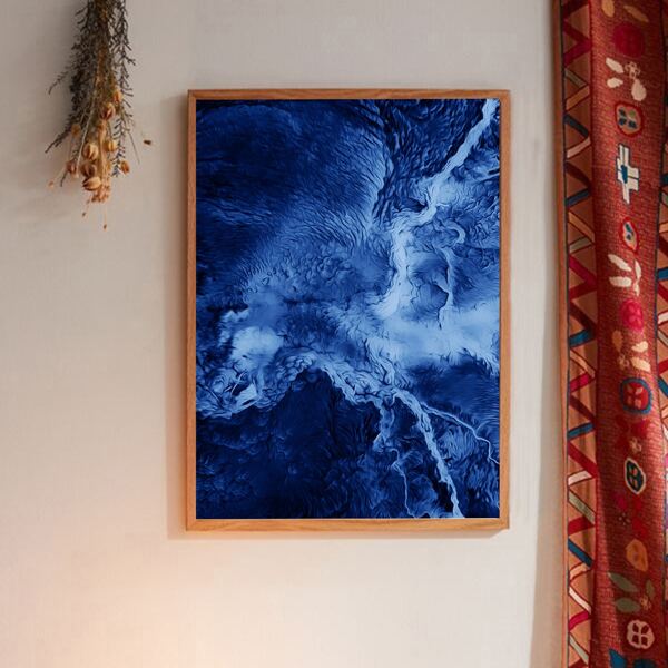 

Graphic Print Wall Painting Without Frame, Blue