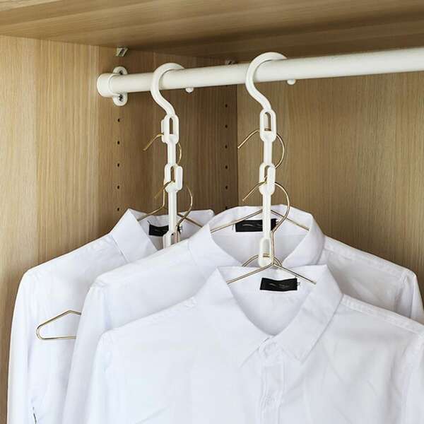 

1pc Multifunction Space Saving Hanger, White
