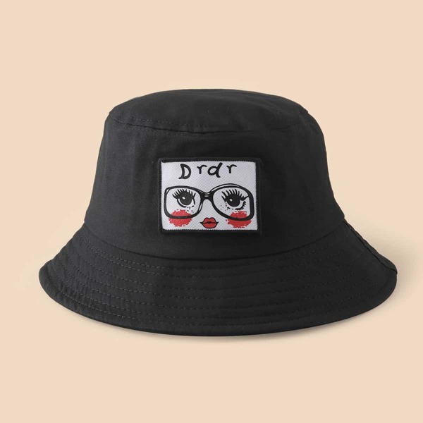 

Cartoon Graphic Bucket Hat, Black