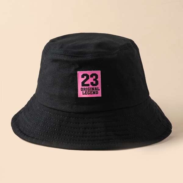 

Letter Graphic Bucket Hat, Black