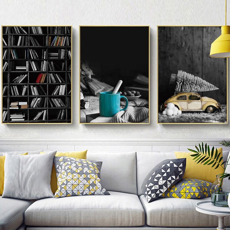 

3pcs Mixed Pattern Wall Painting Without Frame, Multicolor