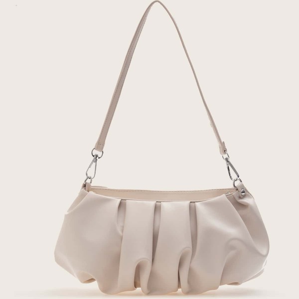 

Minimalist Ruched Bag, Beige