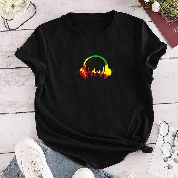 

Graphic Print Tee, Black