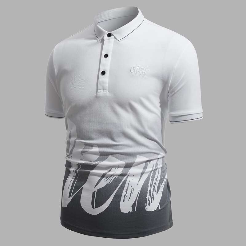 

Guys Letter And Ombre Print Polo Shirt, Multicolor