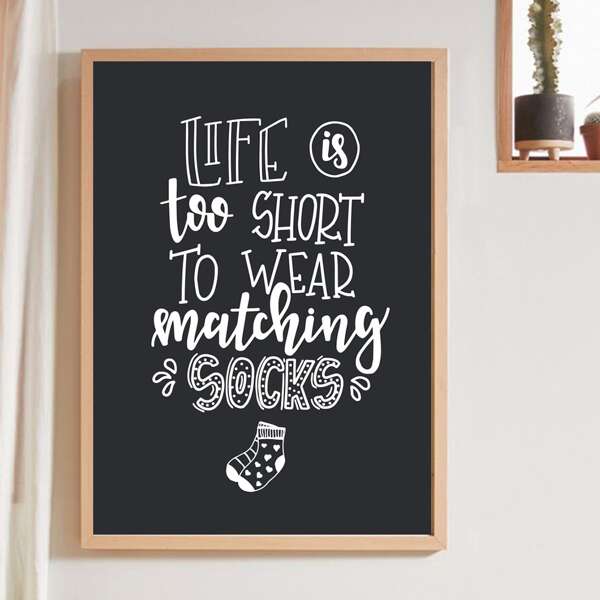 

Slogan Graphic Wall Painting Without Frame, Black
