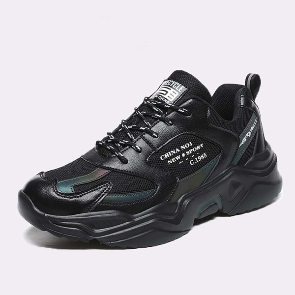 

Men Letter Graphic Chunky Sneakers, Black