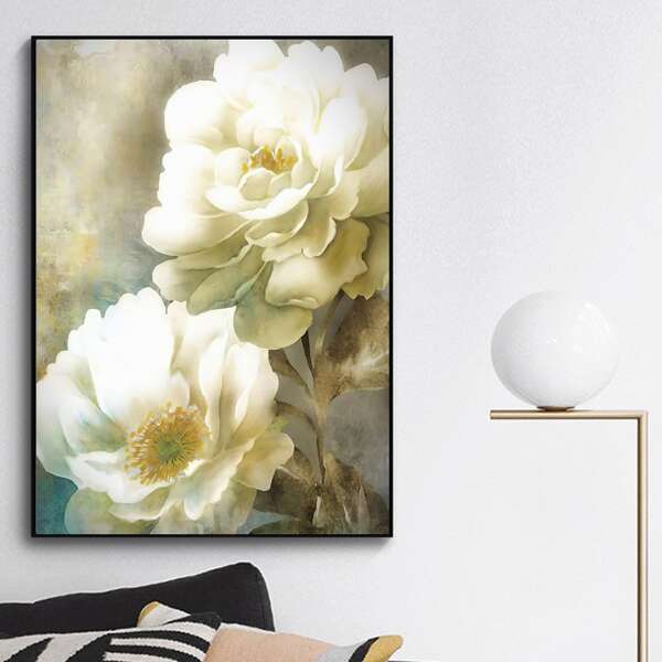 

Flower Print Wall Painting Without Frame, Multicolor