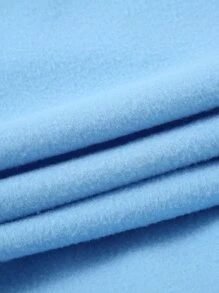 SHEIN EZwear Kangaroo Pocket Thermal Lined Drawstring Hoodie - Baby Blue - View 7