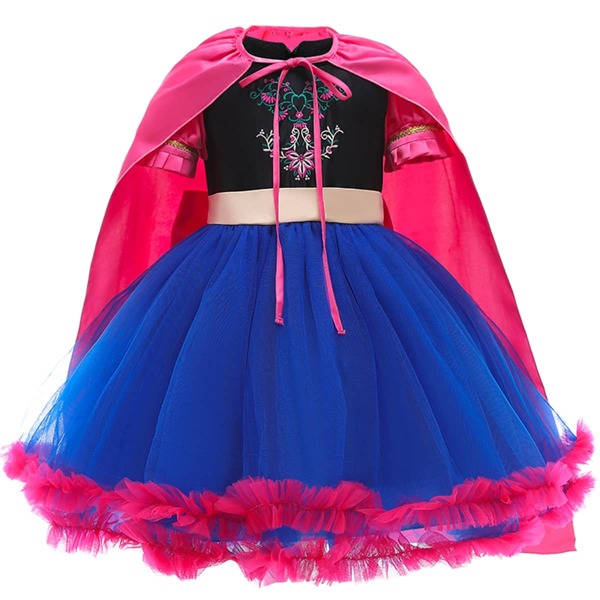 

Girls Floral Embroidery Mesh Panel Gown Dress & Cape, Multicolor