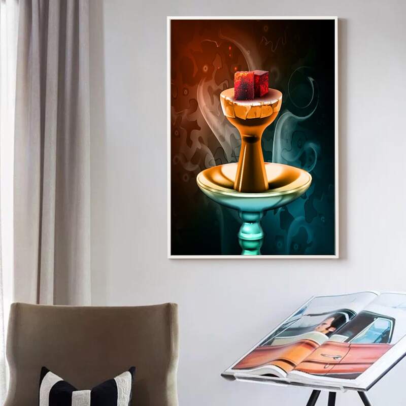 

Candle Print Wall Painting Without Frame, Multicolor