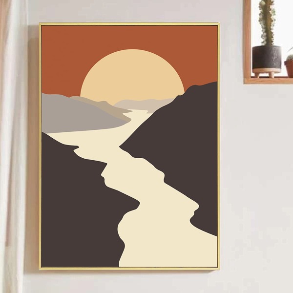 

Abstract Landscape Wall Painting Without Frame, Multicolor