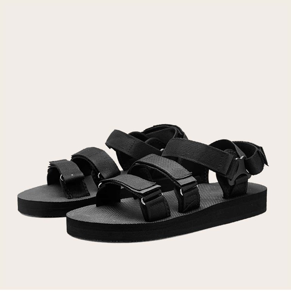 

Minimalist Velcro Strap Sport Sandals, Black