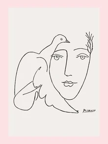 Dove Print Wall Painting Without Frame - Black and White - View 2