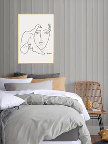 Dove Print Wall Painting Without Frame - Black and White - View 8