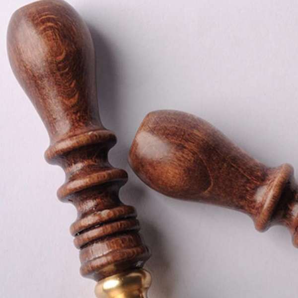

1pc Retro Fire Paint Wooden Handle Without Head, Brown