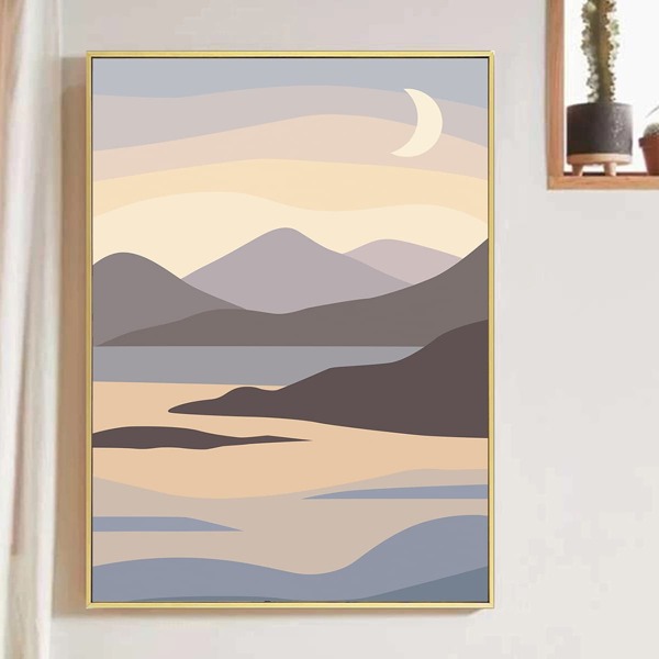 

Abstract Landscape Wall Painting Without Frame, Multicolor