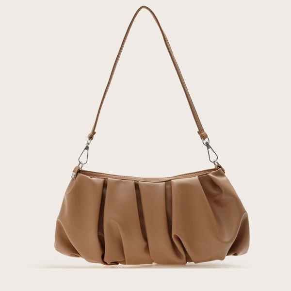 

Minimalist Ruched Bag, Khaki
