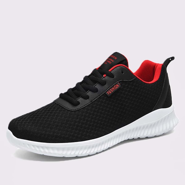 

Men Lace-up Front Low Top Running Shoes, Black