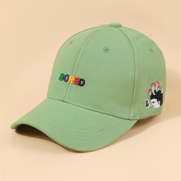 

Men Letter Embroidery Baseball Cap, Green