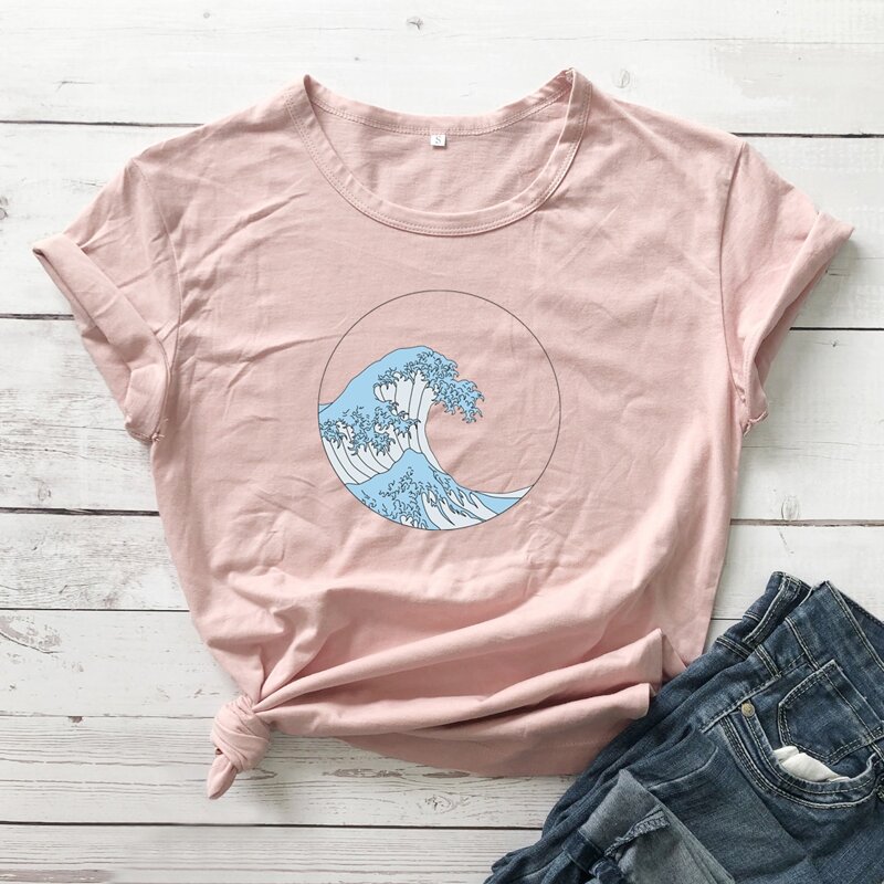 

Wave Graphic Tee, Baby pink